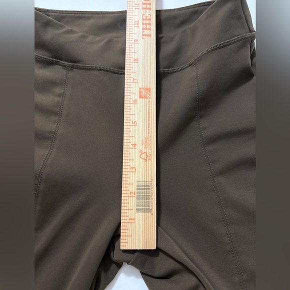 ALO Yoga Airbrush High Waist Flutter Leggings. Chocolate Brown Flare w Split. - Picture 15 of 16